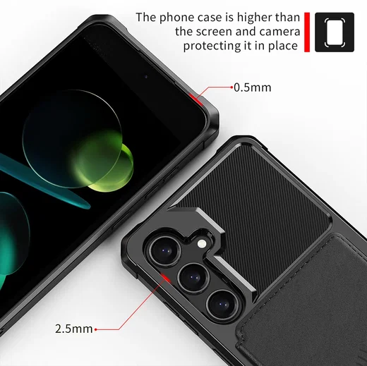 Samsung Galaxy A37 Hoesje 3-in-1 Pasjes Portemonnee Back Cover Zwart afbeelding 6