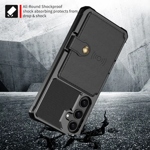 Samsung Galaxy A37 Hoesje 3-in-1 Pasjes Portemonnee Back Cover Zwart afbeelding 3