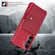 Samsung Galaxy A37 TPU Back Cover met Kunstleren Wallet Rood afbeelding 4