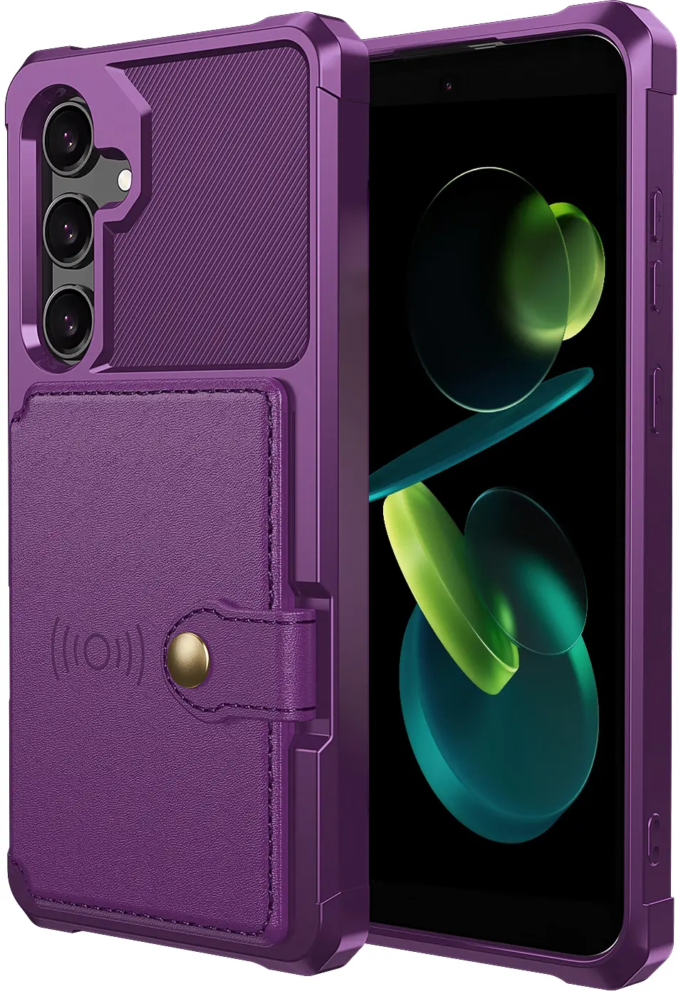 Samsung Galaxy A37 Hoesje 3-in-1 Pasjes Portemonnee Back Cover Paars afbeelding 2