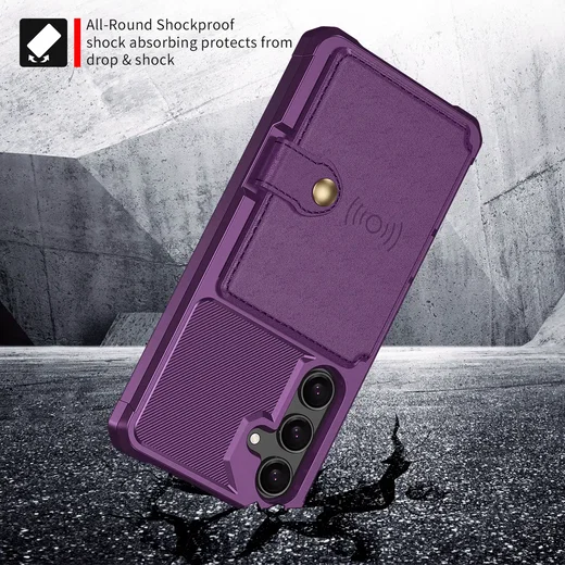 Samsung Galaxy A37 Hoesje 3-in-1 Pasjes Portemonnee Back Cover Paars afbeelding 3