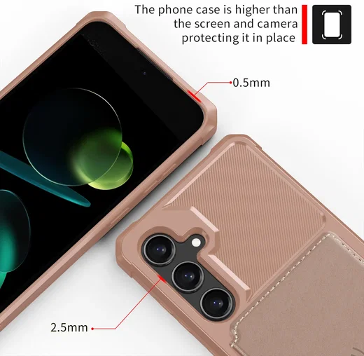 Samsung Galaxy A37 Hoesje 3-in-1 Pasjes Portemonnee Back Cover Roze afbeelding 6