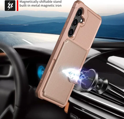 Samsung Galaxy A37 Hoesje 3-in-1 Pasjes Portemonnee Back Cover Roze afbeelding 5