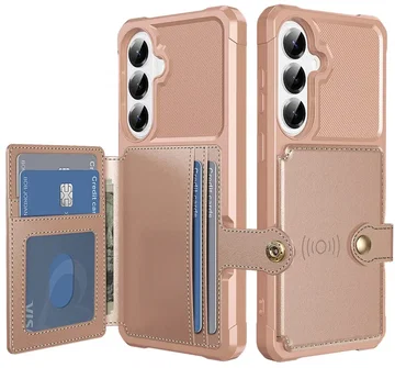 Samsung Galaxy A37 TPU Back Cover met Kunstleren Wallet Roze
