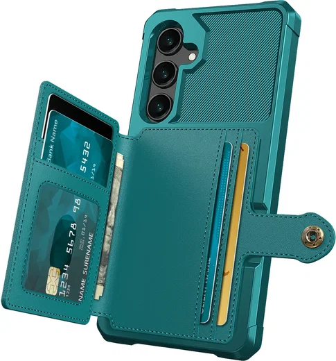 Samsung Galaxy A37 Hoesje 3-in-1 Pasjes Portemonnee Back Cover Groen afbeelding 2
