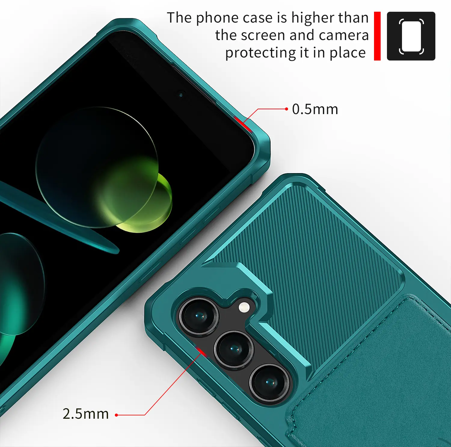 Samsung Galaxy A37 Hoesje 3-in-1 Pasjes Portemonnee Back Cover Groen afbeelding 6