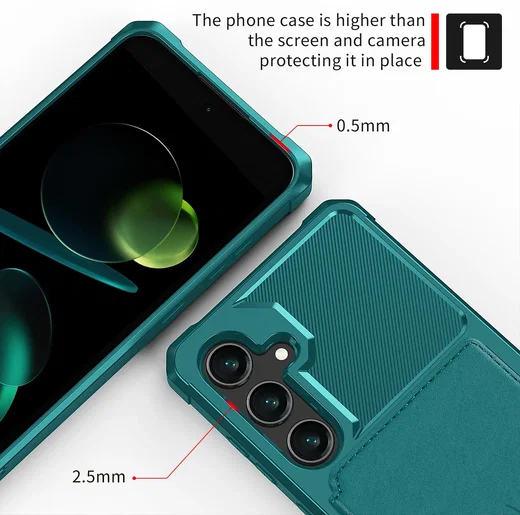 Samsung Galaxy A37 Hoesje 3-in-1 Pasjes Portemonnee Back Cover Groen afbeelding 6