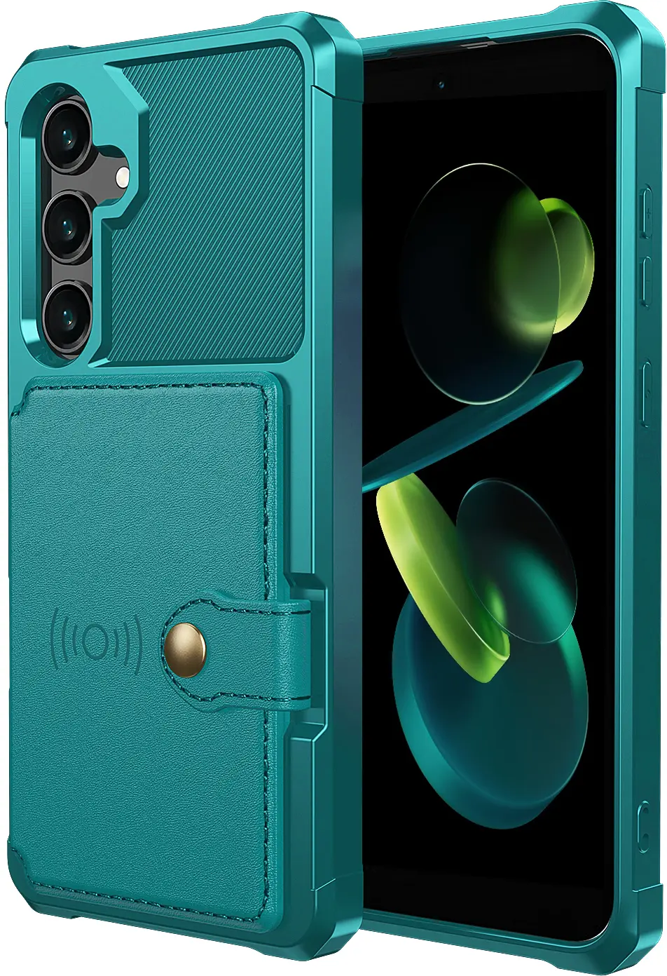 Samsung Galaxy A37 Hoesje 3-in-1 Pasjes Portemonnee Back Cover Groen afbeelding 7