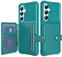 Samsung Galaxy A37 TPU Back Cover met Kunstleren Wallet Groen