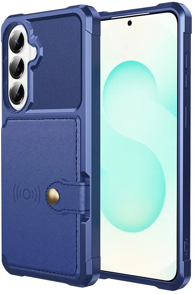 Samsung Galaxy A27 TPU Back Cover met Kunstleren Wallet Blauw afbeelding 8