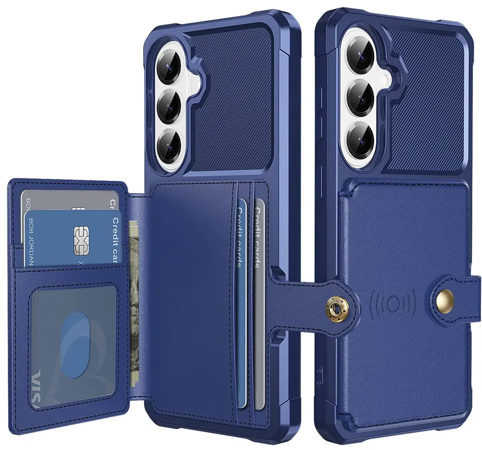 Samsung Galaxy A27 TPU Back Cover met Kunstleren Wallet Blauw afbeelding 1