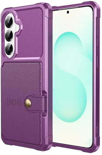 Samsung Galaxy A27 TPU Back Cover met Kunstleren Wallet Paars afbeelding 8