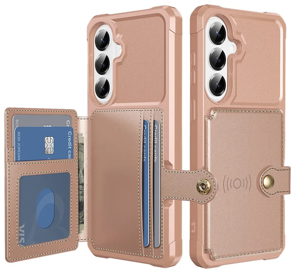 Samsung Galaxy A27 TPU Back Cover met Kunstleren Wallet Roze afbeelding 1
