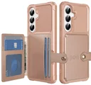 Samsung Galaxy A27 TPU Back Cover met Kunstleren Wallet Roze