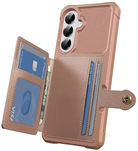 Samsung Galaxy A27 TPU Back Cover met Kunstleren Wallet Roze afbeelding 9