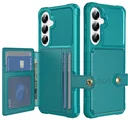 Samsung Galaxy A27 TPU Back Cover met Kunstleren Wallet Groen