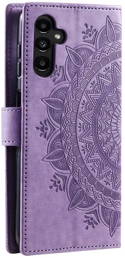 Samsung Galaxy A57 Hoesje Mandala Book Case met Pasjeshouder Paars afbeelding 6