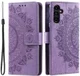 Samsung Galaxy A57 Hoesje Mandala Book Case met Pasjeshouder Paars
