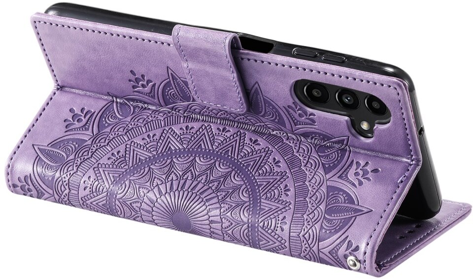 Samsung Galaxy A57 Hoesje Mandala Book Case met Pasjeshouder Paars afbeelding 4