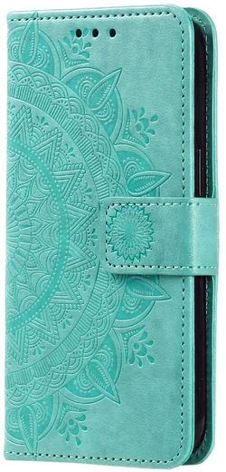 Samsung Galaxy A57 Hoesje Mandala Book Case met Pasjeshouder Groen afbeelding 5