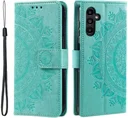 Samsung Galaxy A57 Hoesje Mandala Book Case met Pasjeshouder Groen