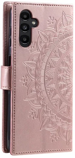 Samsung Galaxy A57 Hoesje Mandala Book Case met Pasjeshouder Roze Goud afbeelding 6