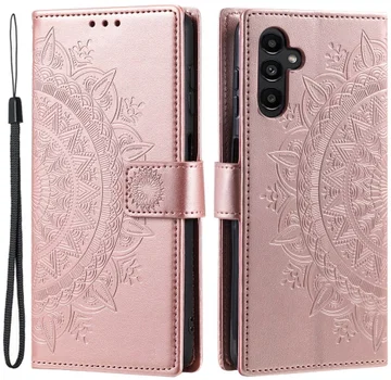 Samsung Galaxy A57 Hoesje Mandala Book Case met Pasjeshouder Roze Goud