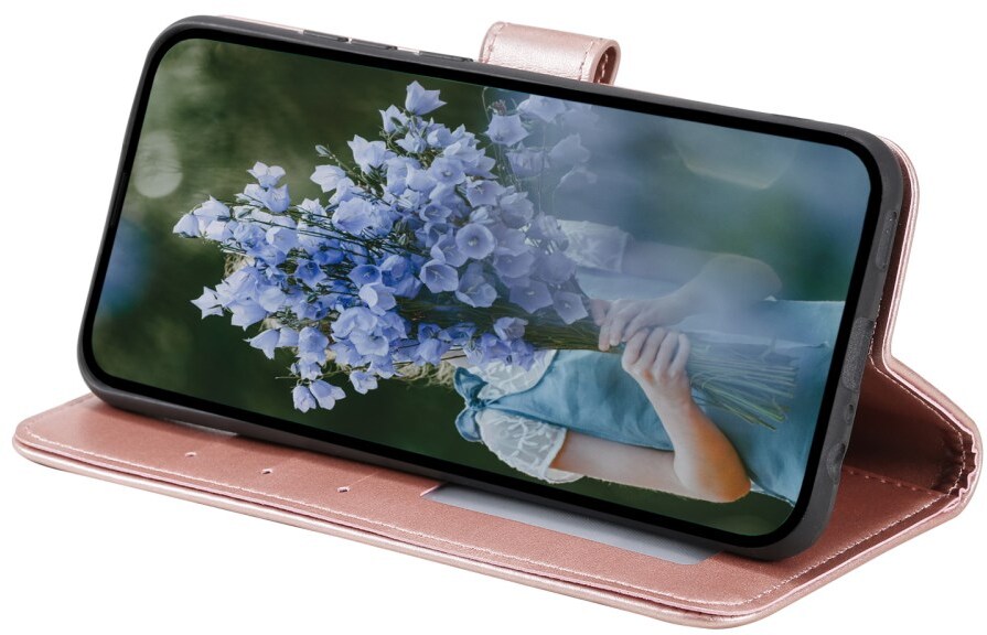 Samsung Galaxy A57 Hoesje Mandala Book Case met Pasjeshouder Roze Goud afbeelding 3