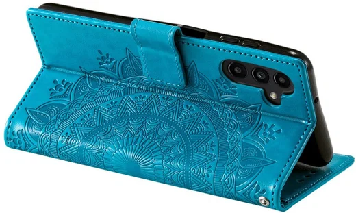 Samsung Galaxy A37 Hoesje Mandala Book Case met Pasjeshouder Blauw afbeelding 4