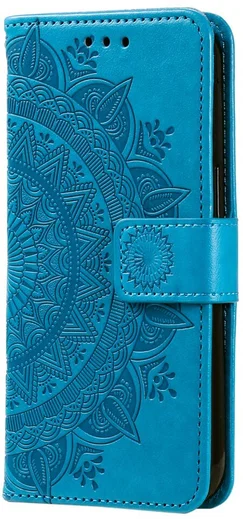 Samsung Galaxy A37 Hoesje Mandala Book Case met Pasjeshouder Blauw afbeelding 5