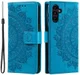 Samsung Galaxy A37 Hoesje Mandala Book Case met Pasjeshouder Blauw afbeelding 1