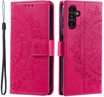 Samsung Galaxy A37 Hoesje Mandala Book Case met Pasjeshouder Roze