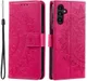 Samsung Galaxy A37 Hoesje Mandala Book Case met Pasjeshouder Roze