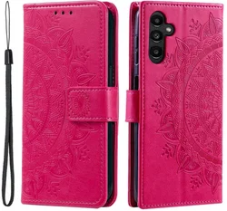 Samsung Galaxy A37 Hoesje Mandala Book Case met Pasjeshouder Roze afbeelding