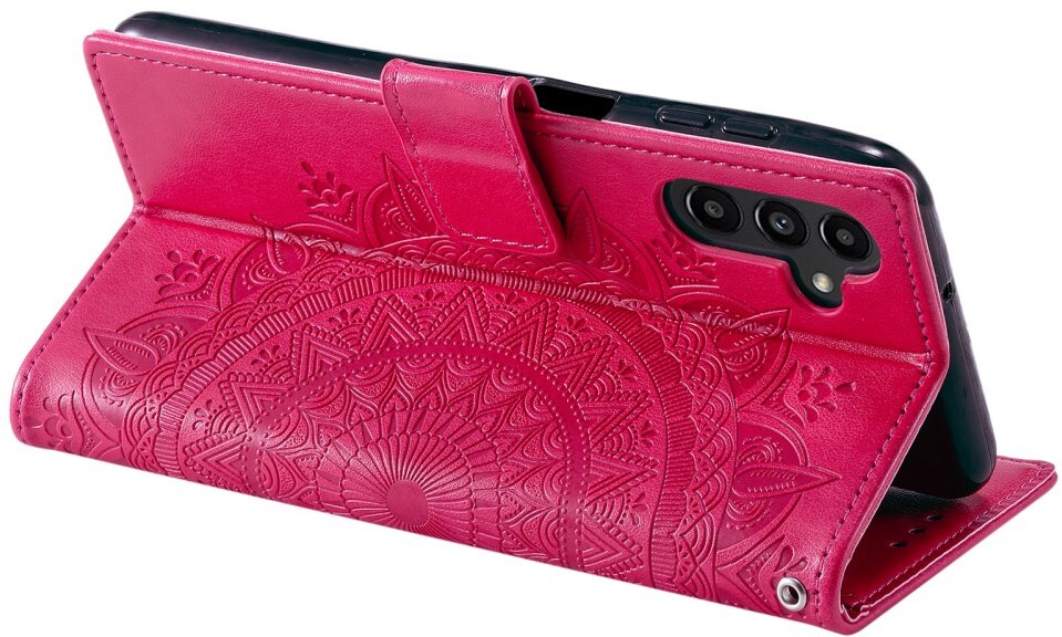 Samsung Galaxy A37 Hoesje Mandala Book Case met Pasjeshouder Roze afbeelding 3