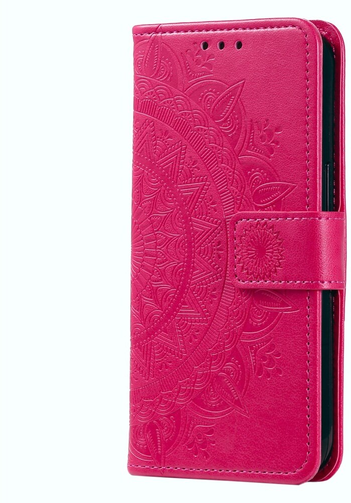 Samsung Galaxy A37 Hoesje Mandala Book Case met Pasjeshouder Roze afbeelding 4