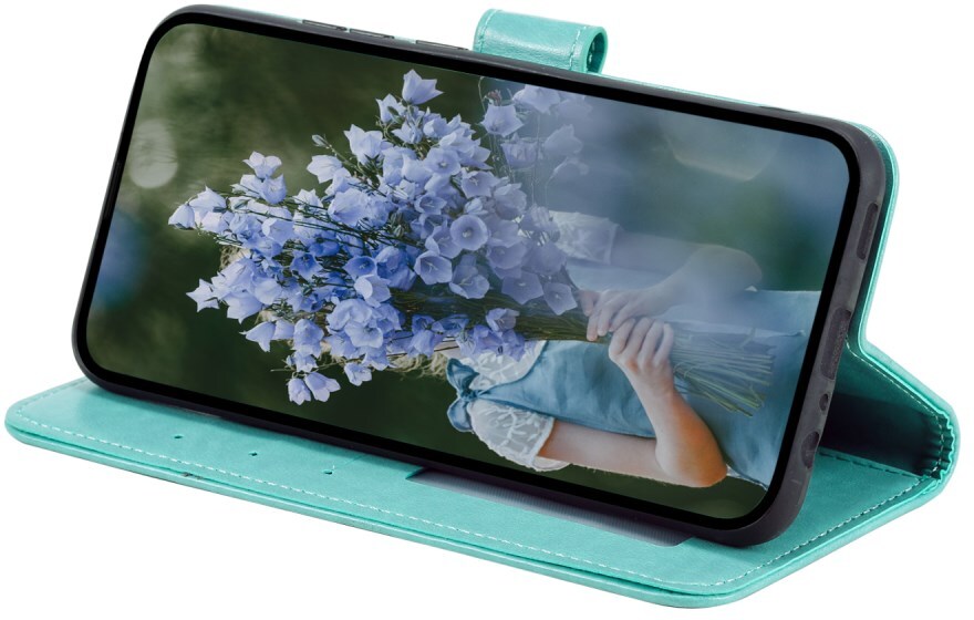 Samsung Galaxy A37 Hoesje Mandala Book Case met Pasjeshouder Groen afbeelding 3