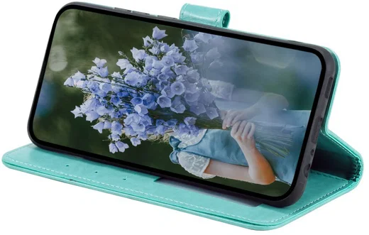 Samsung Galaxy A37 Hoesje Mandala Book Case met Pasjeshouder Groen afbeelding 3