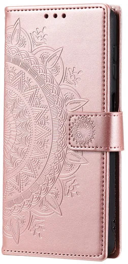 Samsung Galaxy A37 Hoesje Mandala Book Case met Pasjeshouder Roze Goud afbeelding 5