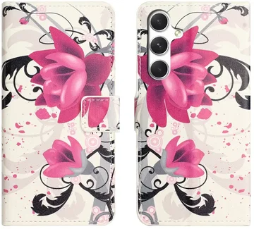 Samsung Galaxy A57 Hoesje Portemonnee Book Case Lotus Print