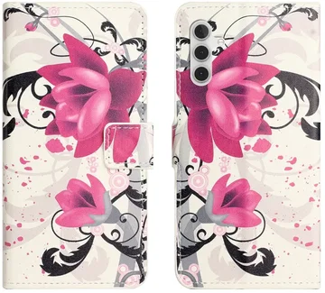 Samsung Galaxy A37 Hoesje Portemonnee Book Case Lotus Print