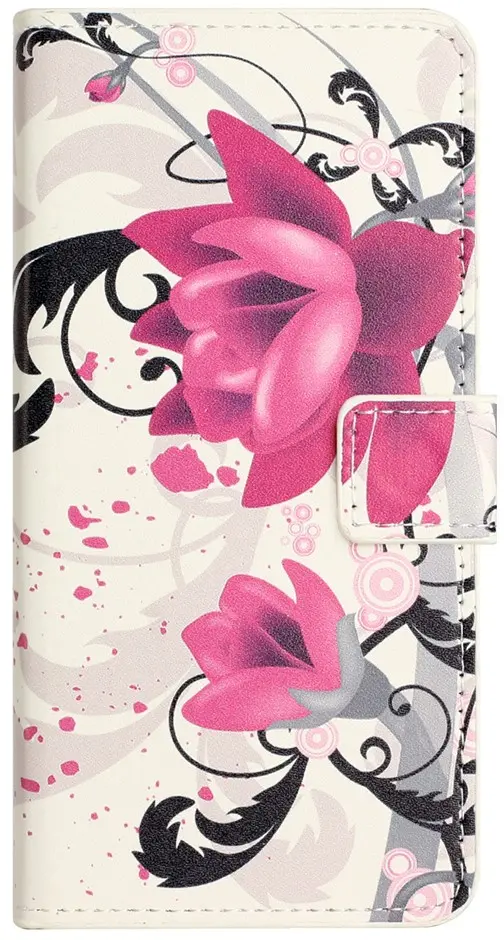 Samsung Galaxy A37 Hoesje Portemonnee Book Case Lotus Print afbeelding 4