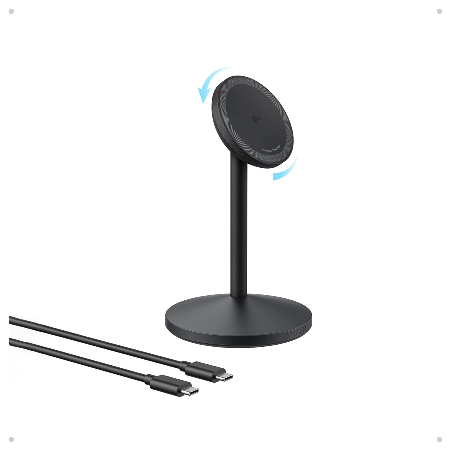Anker MagGo Qi2 (15W) Draadloze MagSafe Oplaad Standaard Zwart afbeelding 1