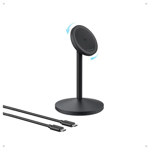 Anker MagGo Qi2 (15W) Draadloze MagSafe Oplaad Standaard Zwart afbeelding 1