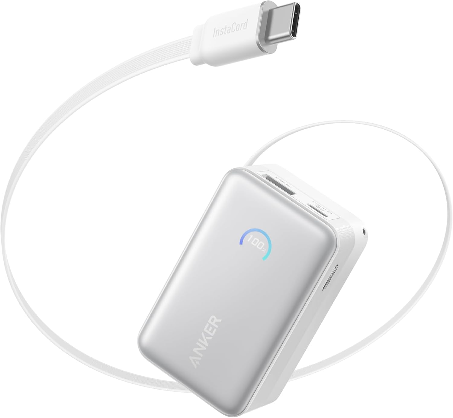 Anker Nano (45W) 10.000 mAh Powerbank Vaste USB-C Kabel Wit afbeelding 1