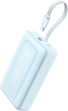 Anker Zolo 30W Powerbank met Ingebouwde Lanyard USB-C Kabel 20.000 mAh Blauw