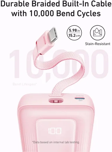 Anker Zolo 30W Powerbank met Ingebouwde Lanyard USB-C Kabel 20.000 mAh Blauw afbeelding 4