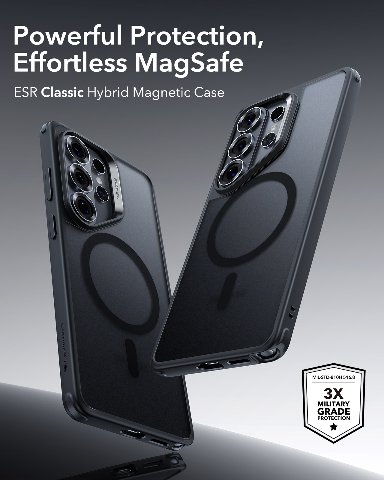 ESR Classic Hybrid Samsung Galaxy S26 Ultra Hoesje MagSafe Frosted Zwart afbeelding 4