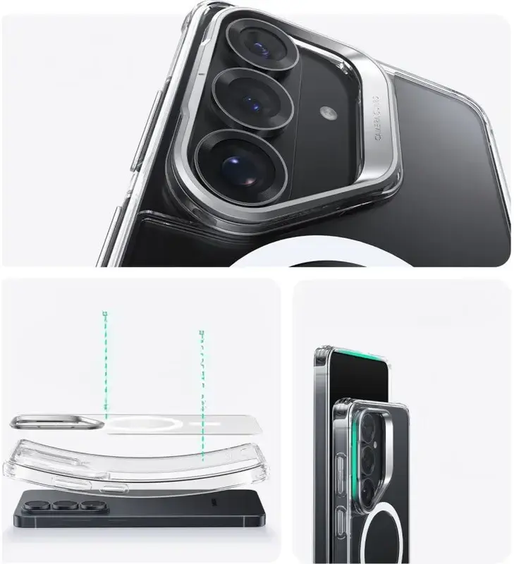 ESR Classic Hybrid MagSafe Samsung Galaxy S26 Plus Hoesje met Stand Transparant afbeelding 2