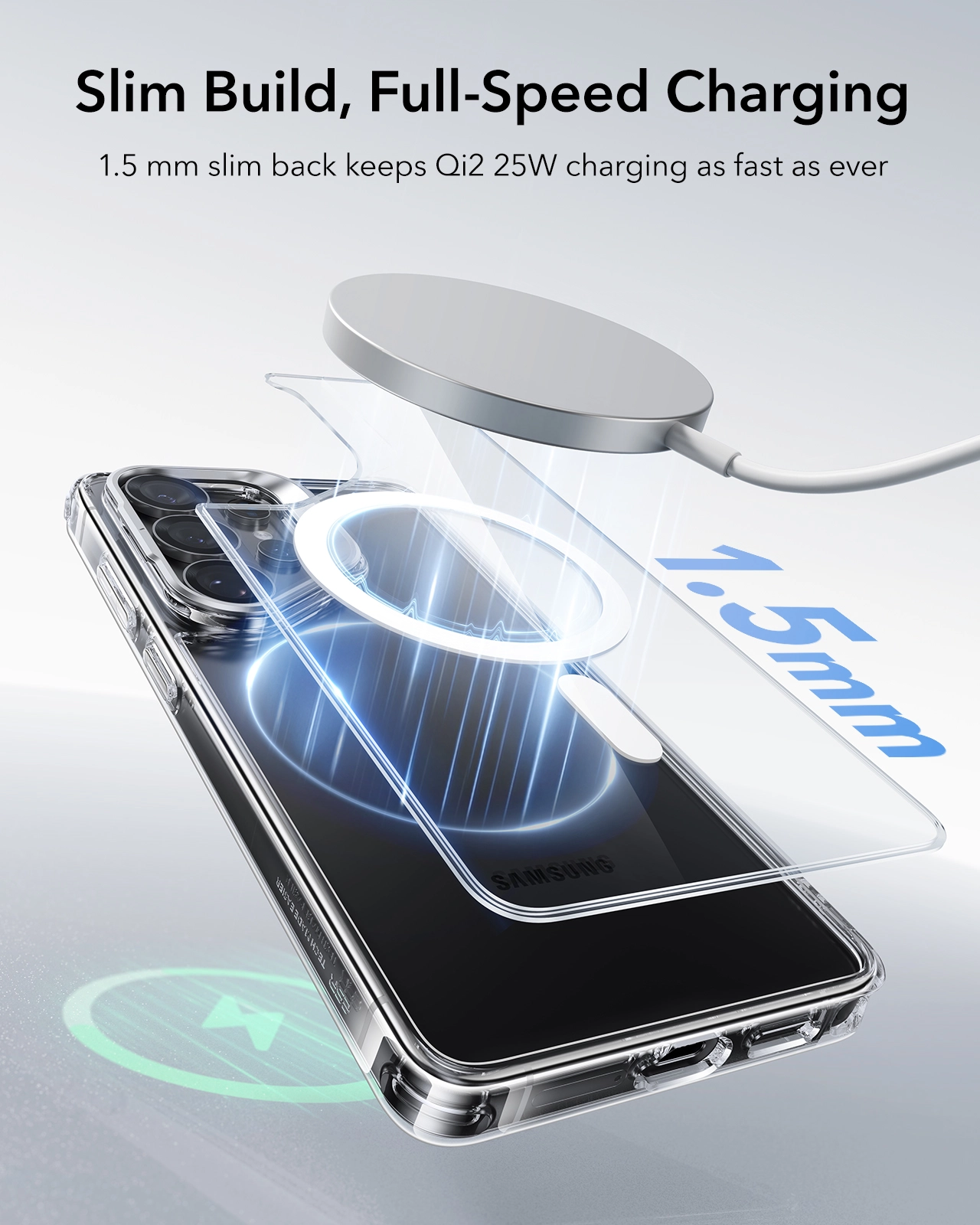 ESR Classic Hybrid MagSafe Samsung Galaxy S26 Ultra Hoesje met Stand Transparant afbeelding 5